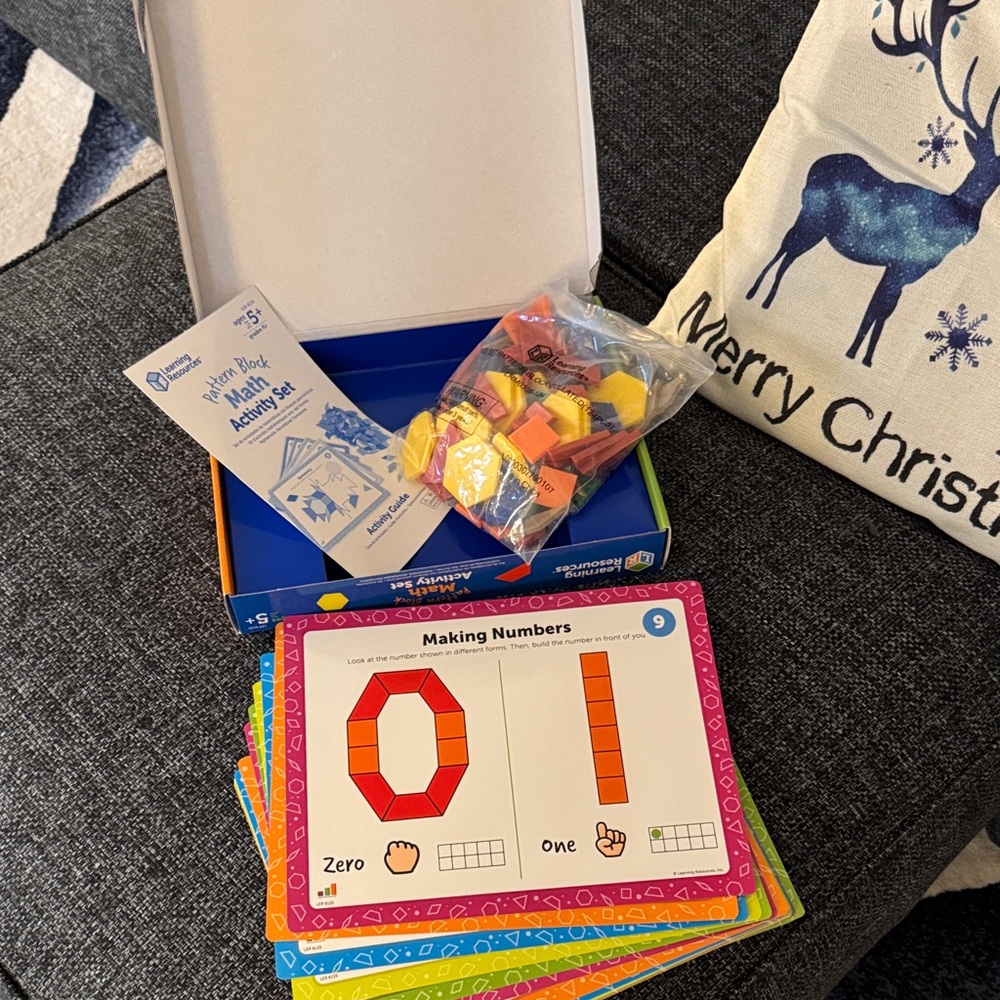 Pattern Block Number Building Activity Set for Kids